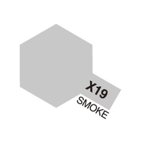 X-19 Smoke, Acrylic Mini 10 ml (penselmaling, blank) - Tamiya